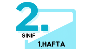 2.Sınıf 1.Hafta Çalışmaları