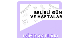 1. Sınıf İsim Kartları