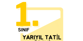 1. Sınıf Yarıyıl Tatil Ödevi